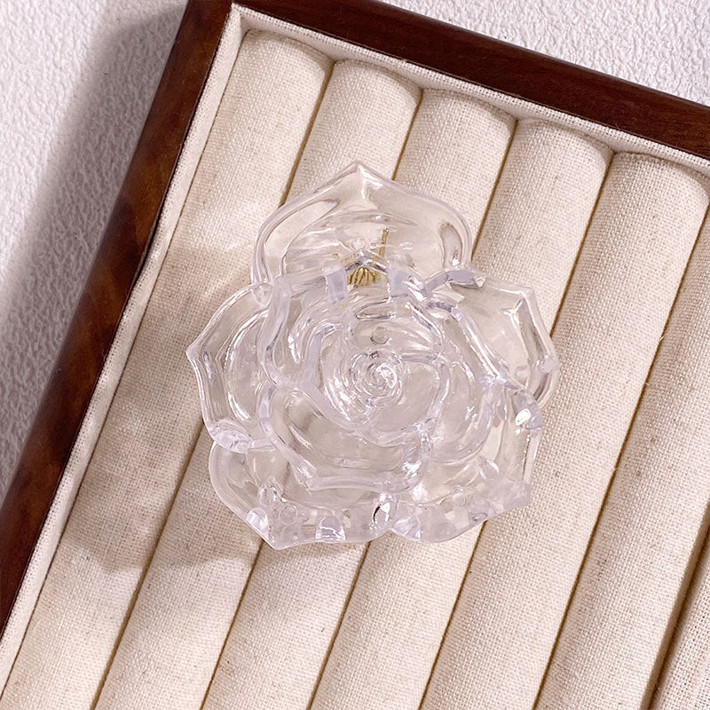 Elegant Retro Three-dimensional Rose Grip Camellia Back Head Half Tie Hairpin