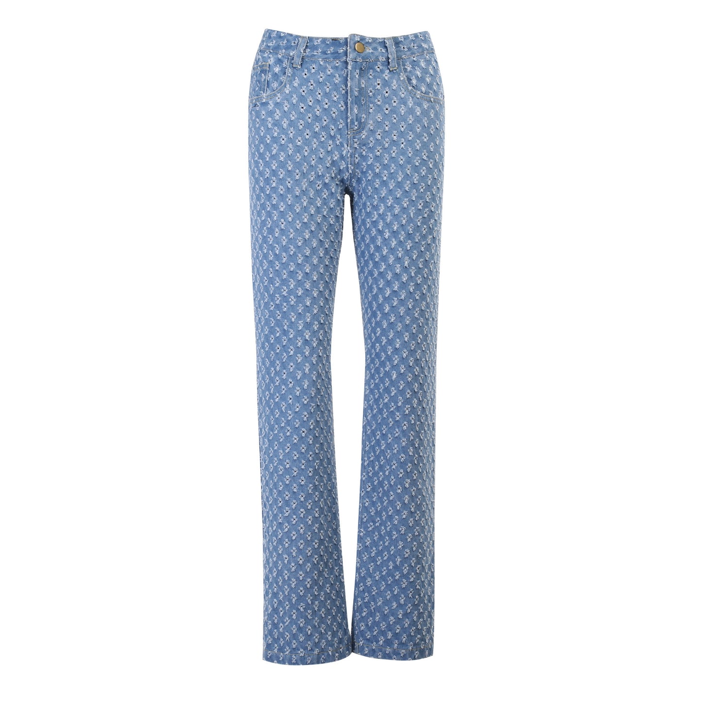 Wide Leg Pants Washed Straight-Leg Jeans