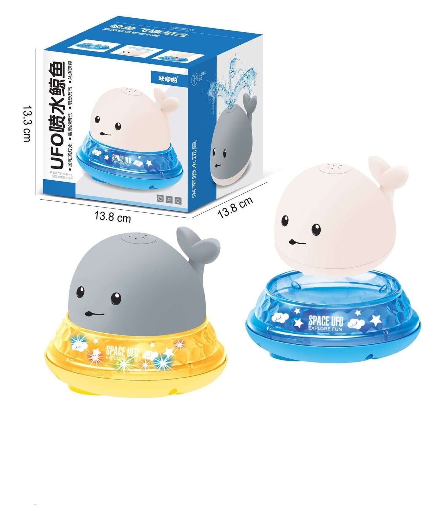 LED light-up whale toy for bathtub fun