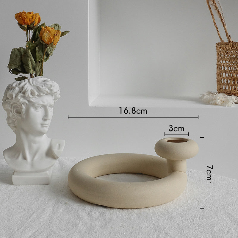 Vintage-style ceramic vase with narrow neck