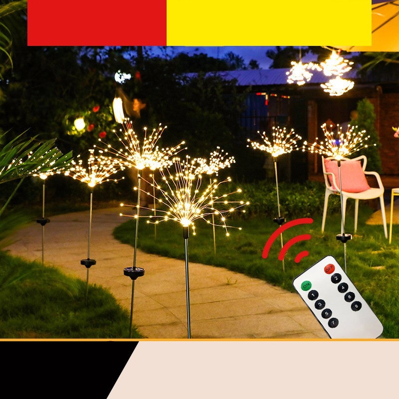 Ground-Inserted Firework Lights Christmas Outdoor LED Holiday Sky Starry Lights Lawn Christmas Lights Solar String Lights