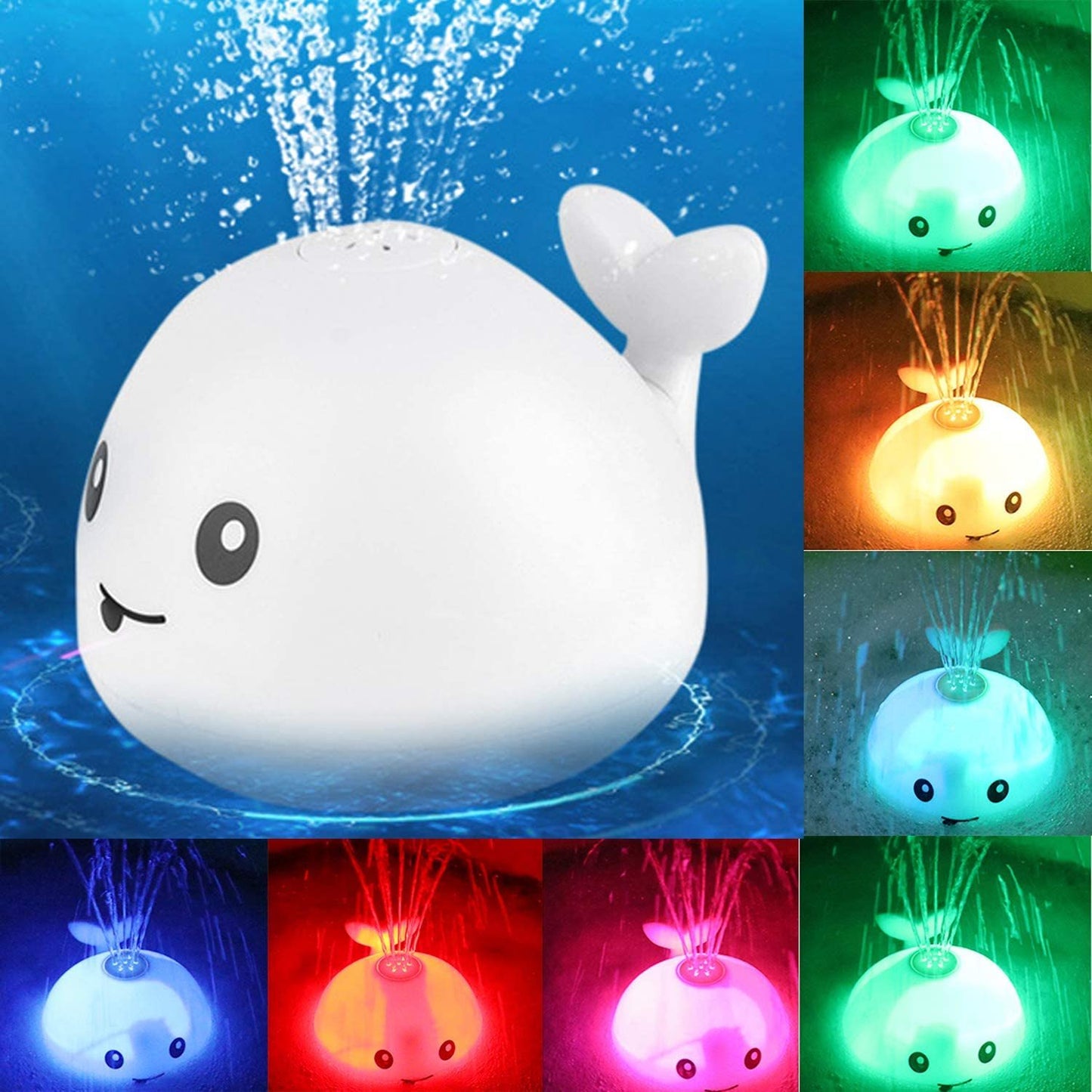 Floating whale baby bath toy spraying water