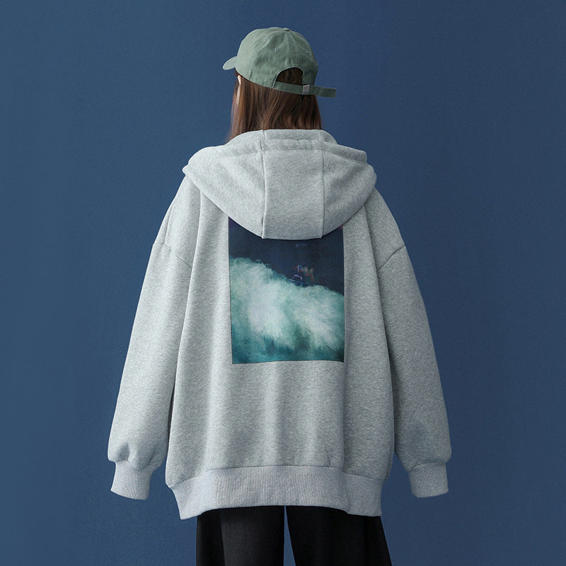 Spring Hooded Cardigan Sweater Women'S Unisex Style Trendy Couples Jacket Coat Spring hooded cardigan sweater women's unisex style trendy couples jacket coat
