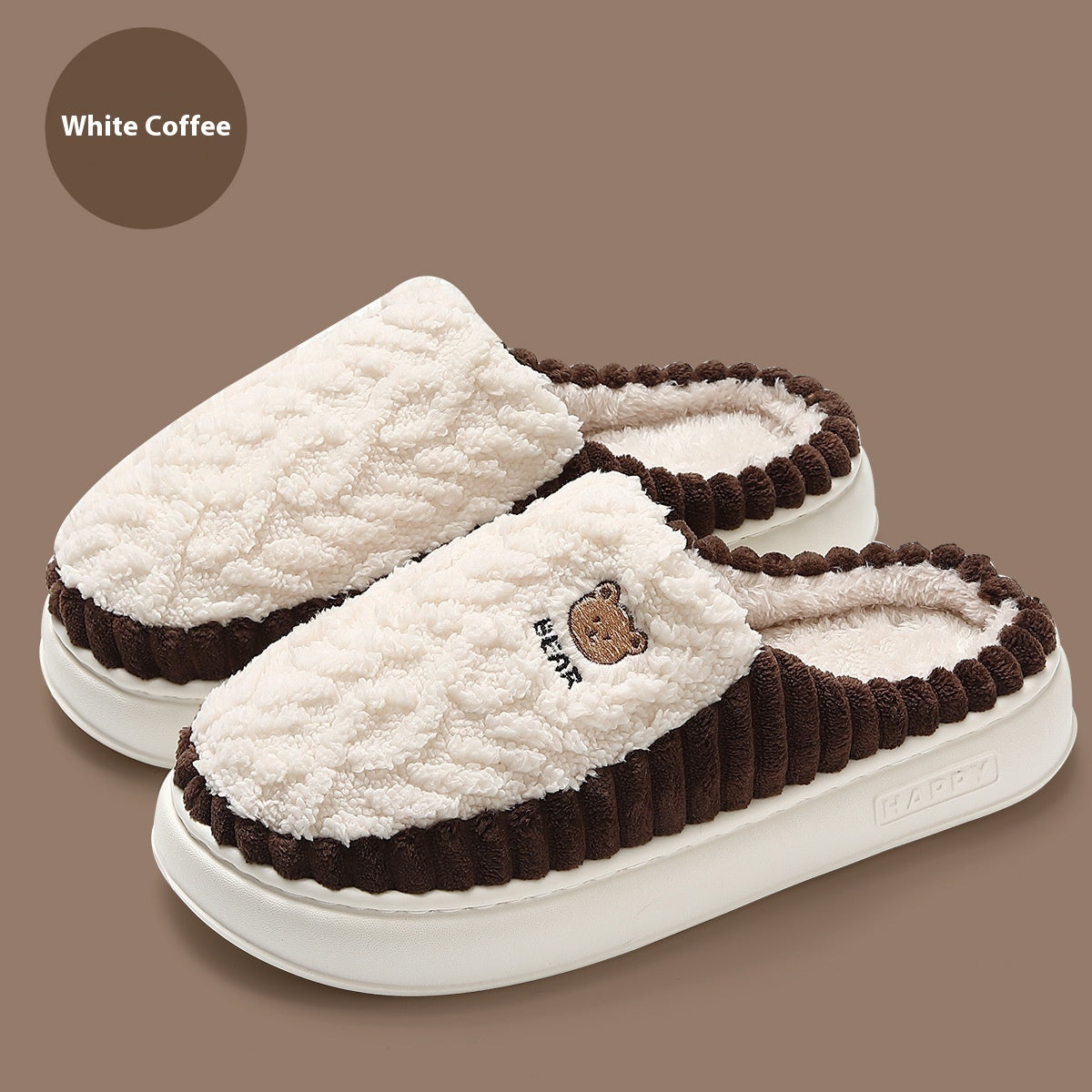 Home Winter Thermal Cotton Slippers Men