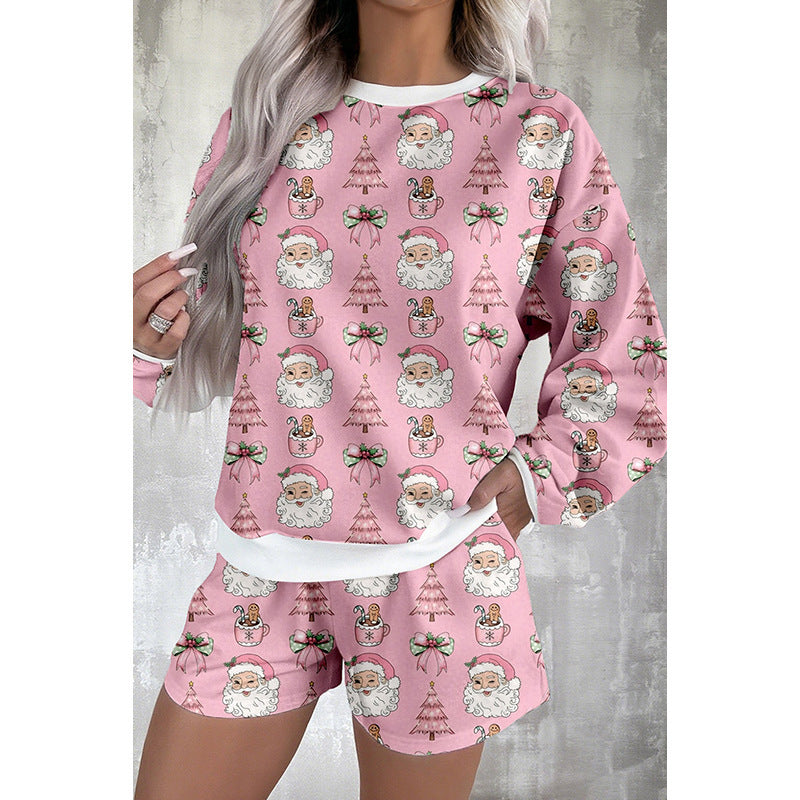 Cute Style Printed Long Sleeve Casual Suit Women