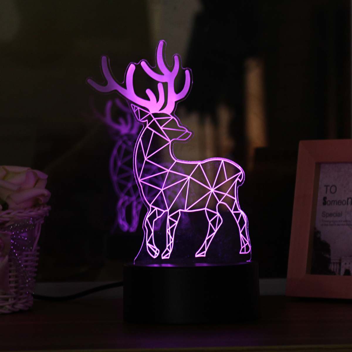 Christmas 3D table lamp colorful touch acrylic atmosphere light