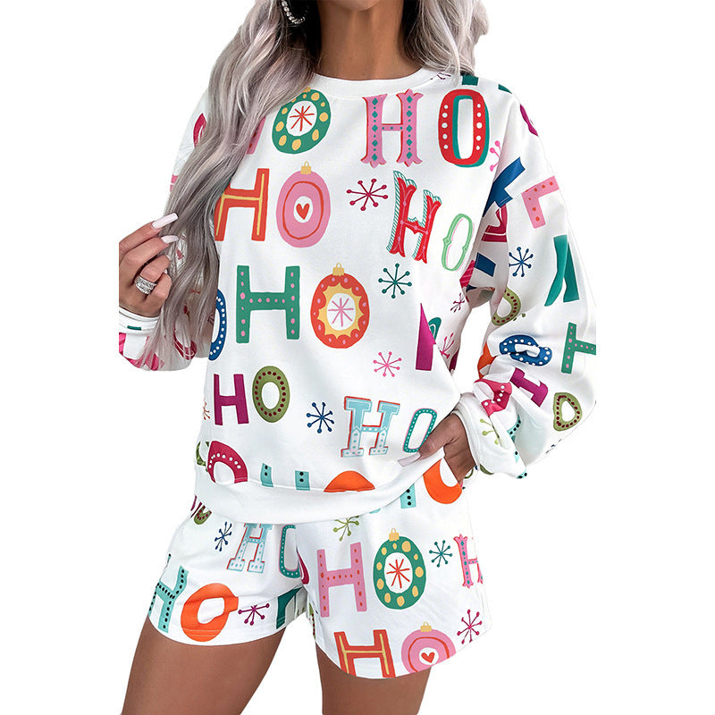 Cute Style Printed Long Sleeve Casual Suit Women
