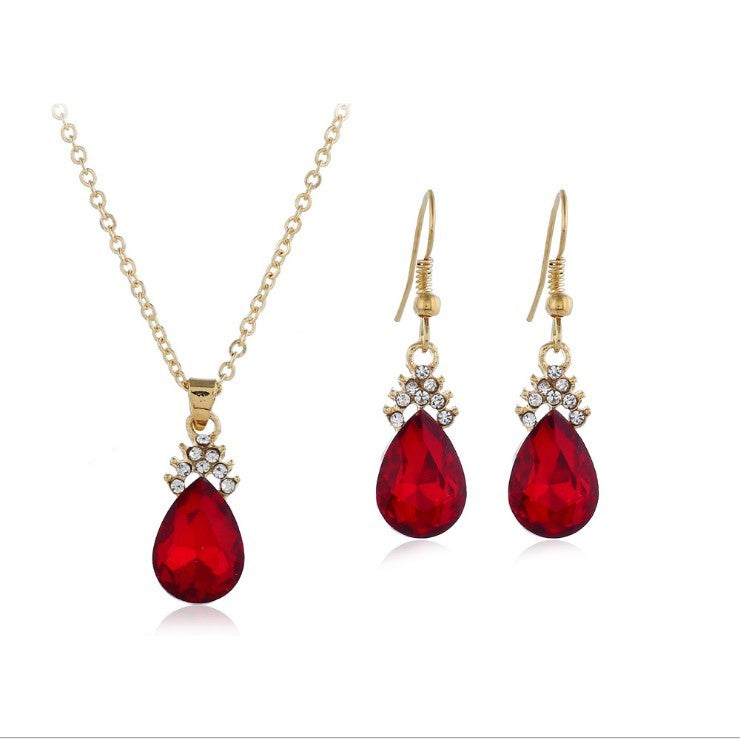 Womens Diamond Crystal Necklace Earrings Crystal Necklace Earrings Set