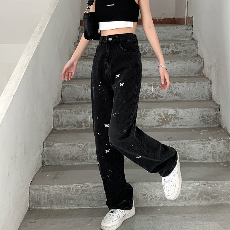 Butterfly Jeans Women's Straight Leg Loose Wide Leg Pants