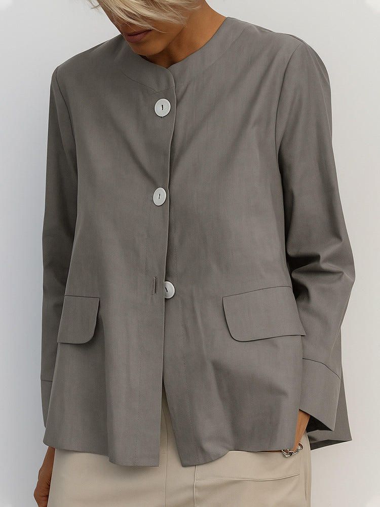 Jacket Women's Casual Temperament Women's Clothing High-end Solid Color Shirt Jacket