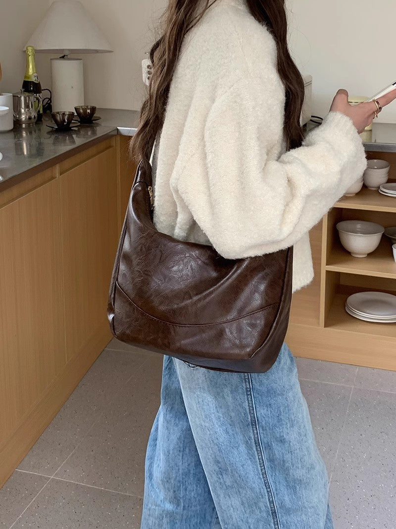 Female Retro Casual Large Capacity Single Shoulder Crossbody Bag
