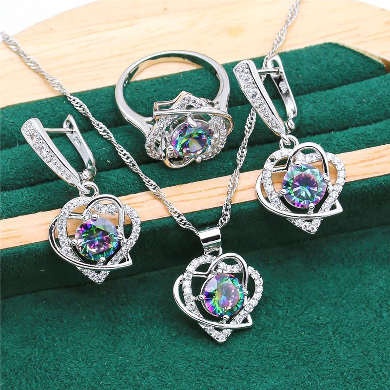 Fashionable Ring Necklace Earring Bracelet Suit