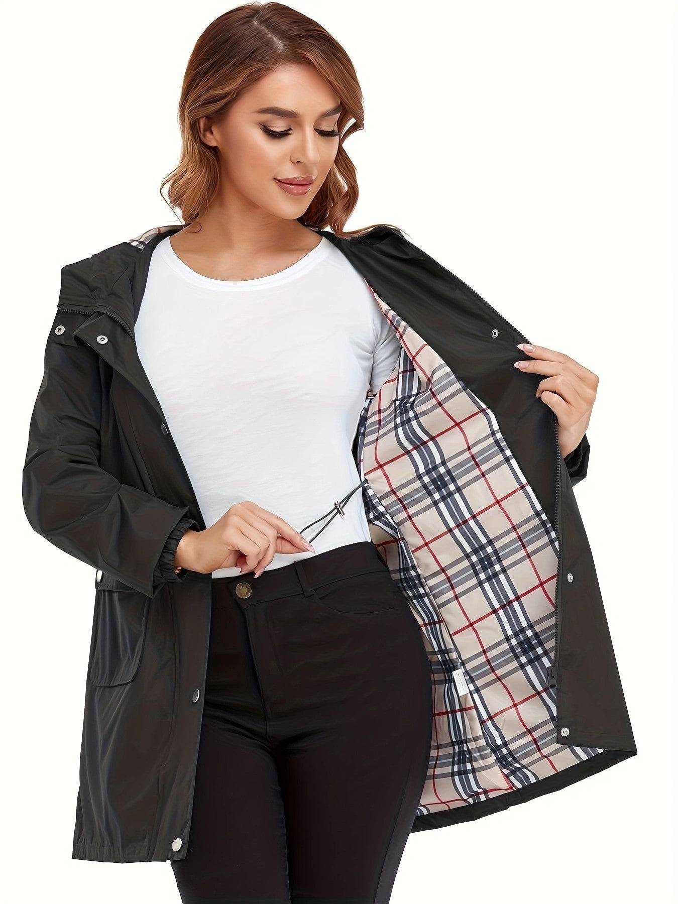 Women's Waterproof Jacket Slim Fit Windbreaker Windproof Jacket