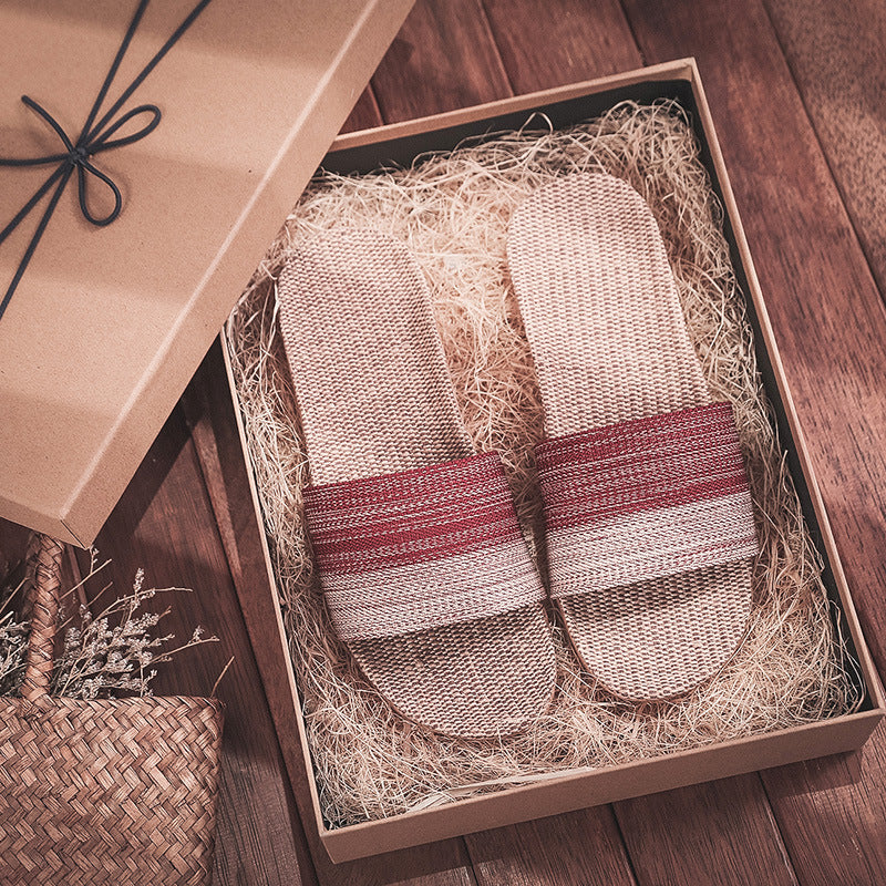 Linen slippers