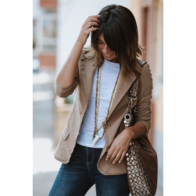 Lapel One Button Fashion Small Suit Ladies