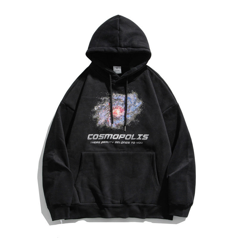 Winter printing tide brand hooded sweater men
