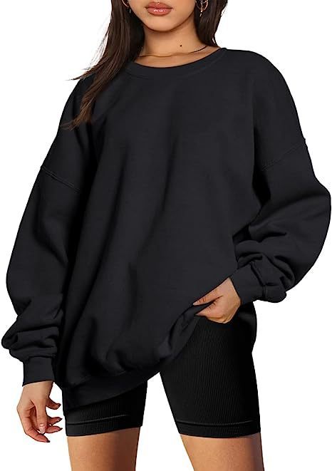 Women's Fashion Casual Round Neck Pullover Loose Casual Brushed Hoody