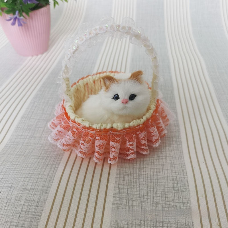Lace Cabas Cat Fur Ornaments Children's Toys