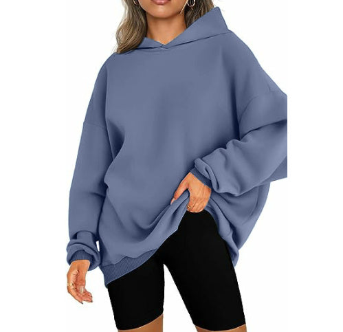 Women's Fashion Casual Round Neck Pullover Loose Casual Brushed Hoody