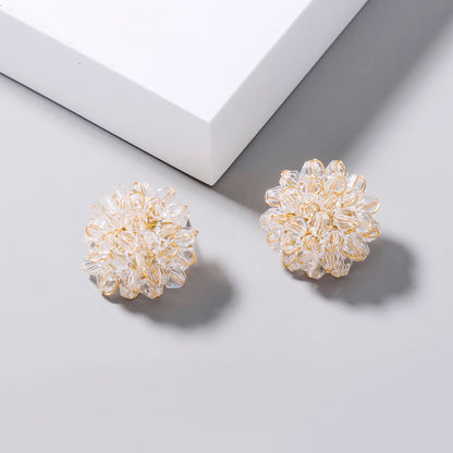 European and American hot-selling hand-woven crystal beads petal earrings earrings female accessories Christmas gifts