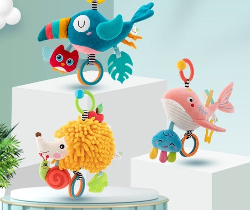 Baby Music Pulling Bell Doll Stroller Pendant Car Safety Seat Comfort Toy