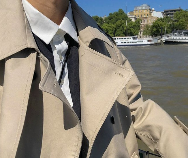Men Handsome Windbreaker Autumn Winter Korean Fashion Coat