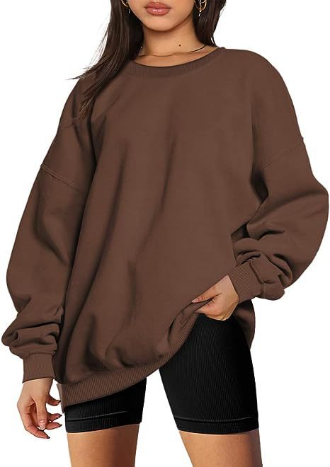 Women's Fashion Casual Round Neck Pullover Loose Casual Brushed Hoody