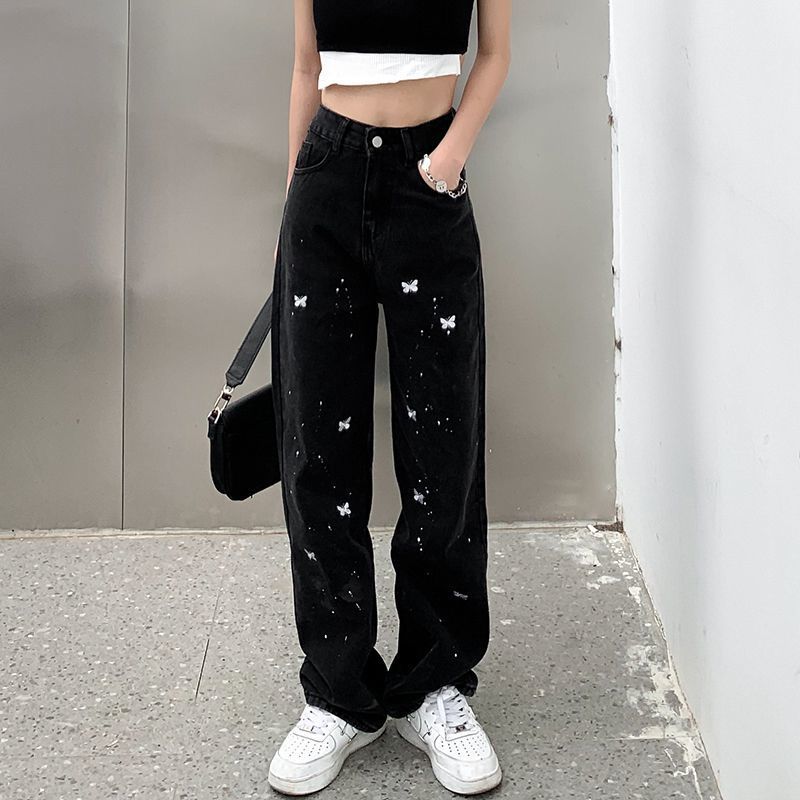 Butterfly Jeans Women's Straight Leg Loose Wide Leg Pants