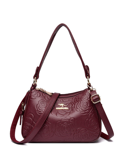 Soft Leather Textured Ethnic Style Simple Versatile Large Capacity Shoulder Messenger Bag