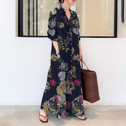 Long Sleeve Pocket Shirt Dress