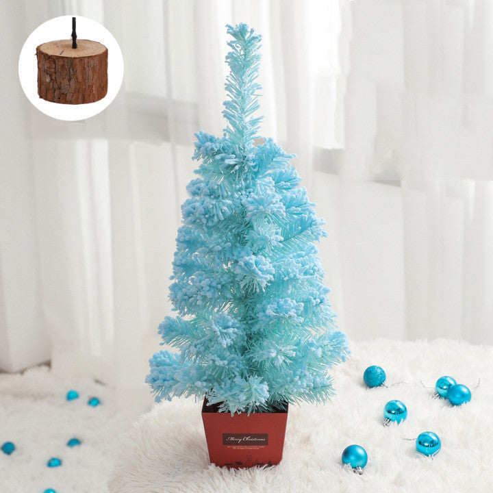 Mini Christmas Tree Package Flocking Pine Needle Desktop Christmas Tree PVC