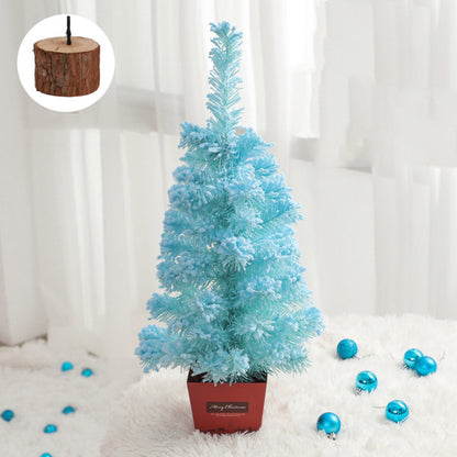 Mini Christmas Tree Package Flocking Pine Needle Desktop Christmas Tree PVC