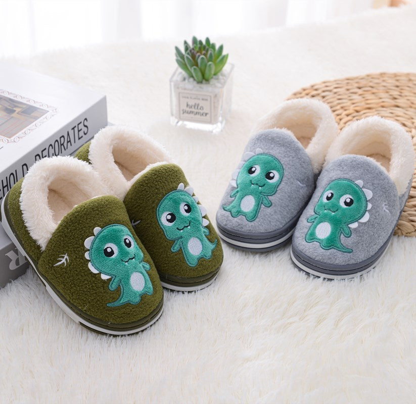 Thermal Indoor Dinosaur Plush Baby Cotton Slippers