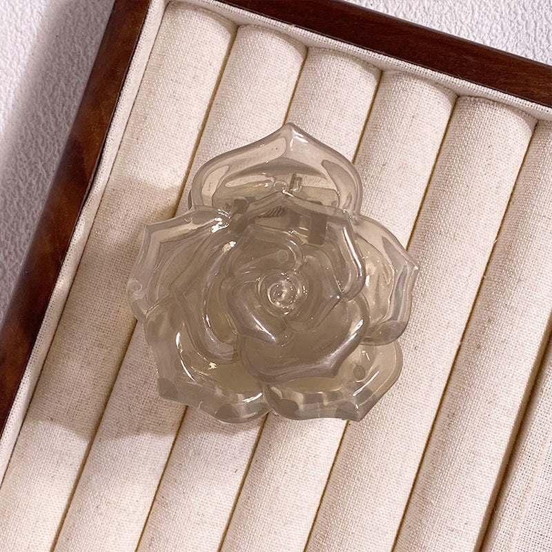 Elegant Retro Three-dimensional Rose Grip Camellia Back Head Half Tie Hairpin