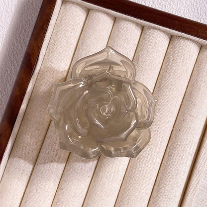 Elegant Retro Three-dimensional Rose Grip Camellia Back Head Half Tie Hairpin