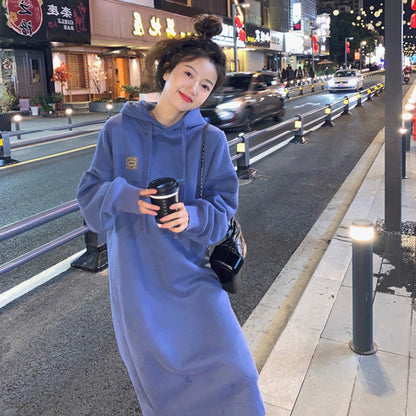 Long Hooded Brushed Hoody Women's Dress
