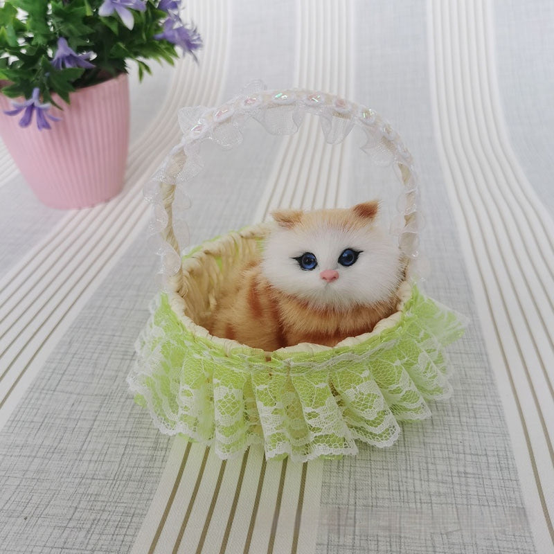 Lace Cabas Cat Fur Ornaments Children's Toys