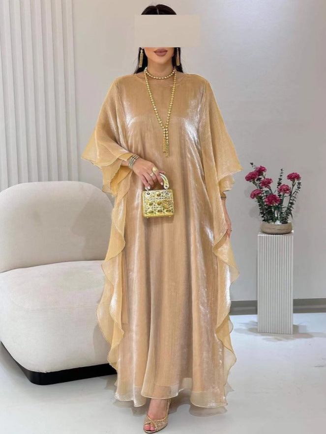 Women's Solid Color Loose Casual Dubai Cardigan Robe Dress