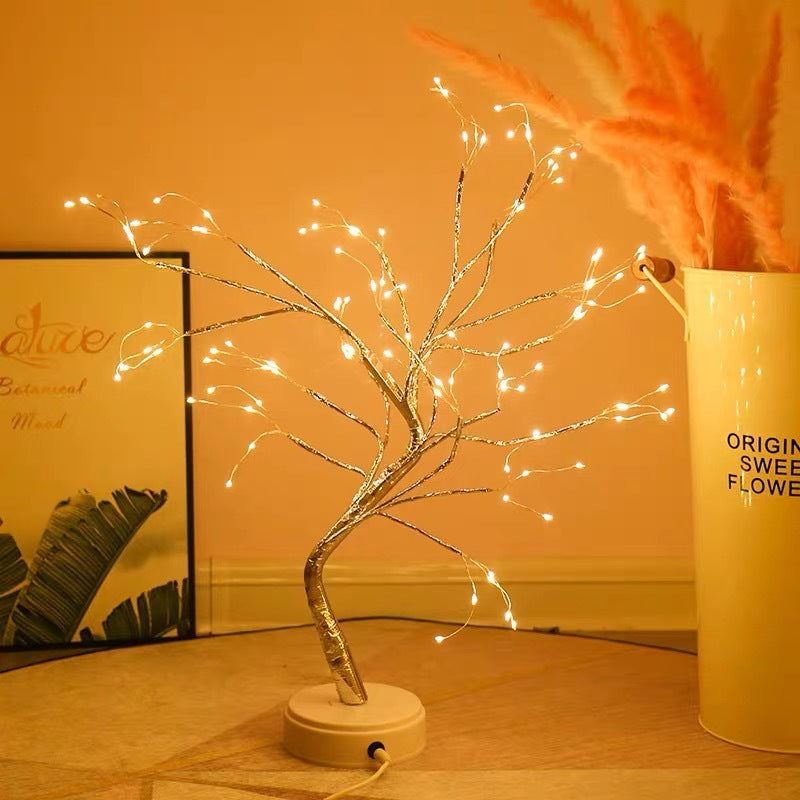 Soft ambient lighting with copper string lights