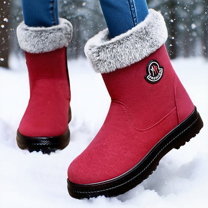 Cotton-padded Shoes With Velvet Women's Long Tube High-top Snow Boots