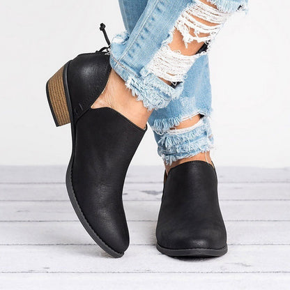 Stylish high heel ankle shoes with side zipper