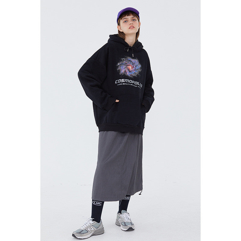 Winter printing tide brand hooded sweater men