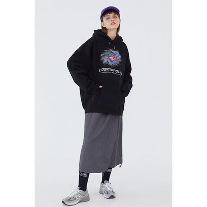 Winter printing tide brand hooded sweater men