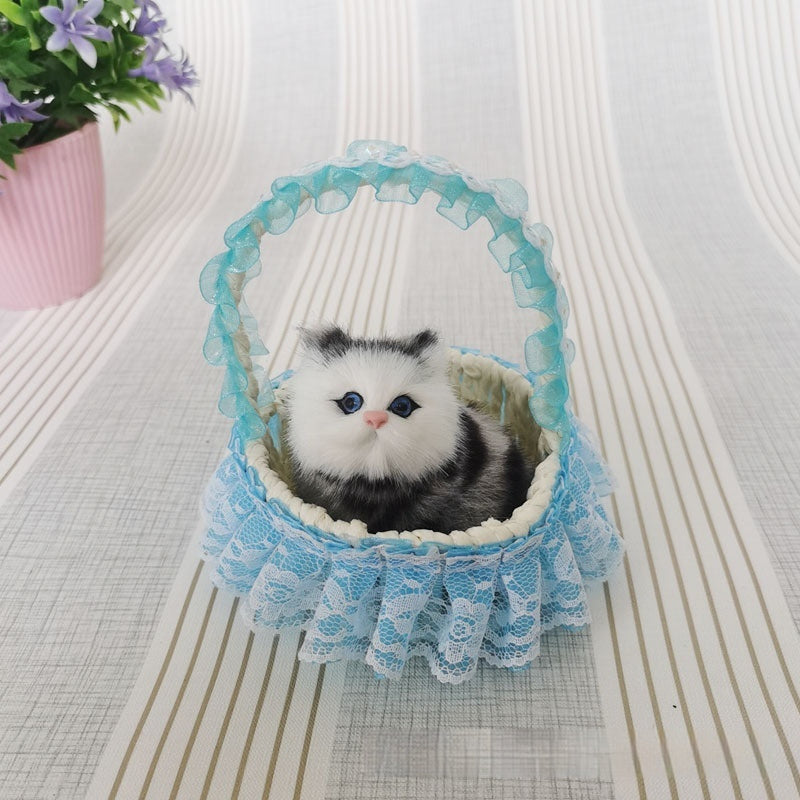 Lace Cabas Cat Fur Ornaments Children's Toys
