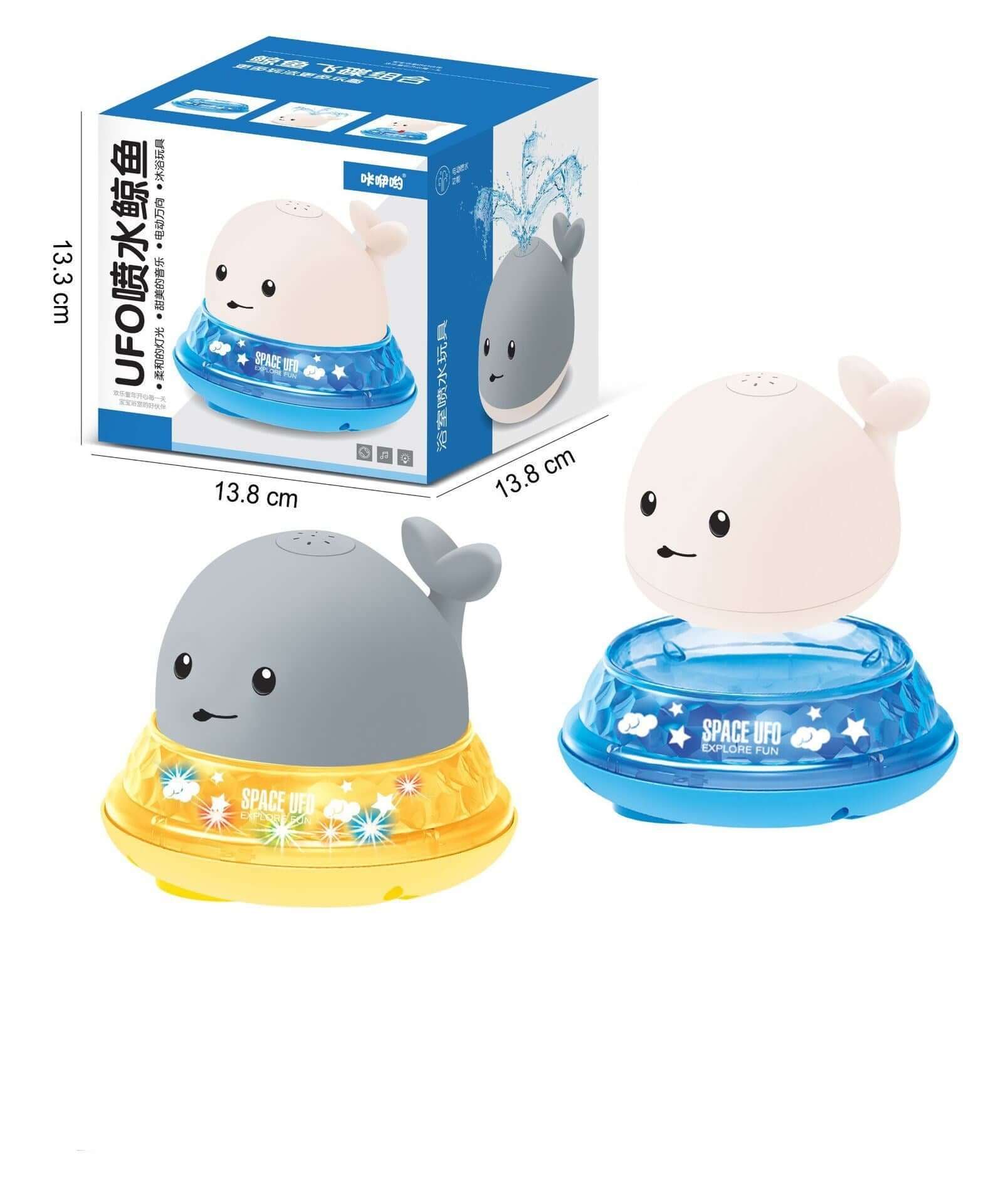 LED light-up whale toy for bathtub fun