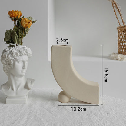 Modern ceramic vase with matte finish