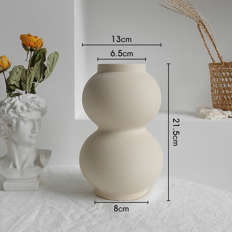 Handcrafted white ceramic flower vase