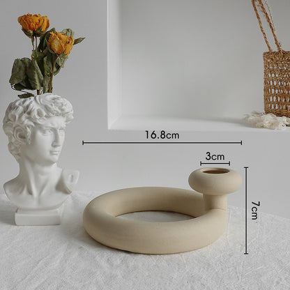 Vintage-style ceramic vase with narrow neck