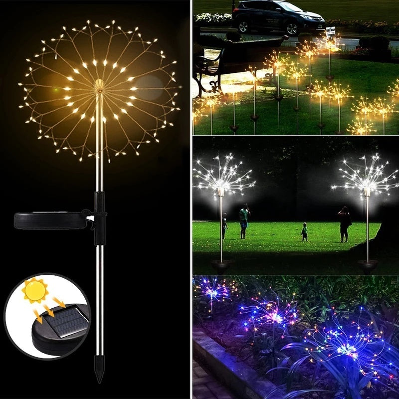 Ground-Inserted Firework Lights Christmas Outdoor LED Holiday Sky Starry Lights Lawn Christmas Lights Solar String Lights