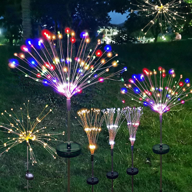 Ground-Inserted Firework Lights Christmas Outdoor LED Holiday Sky Starry Lights Lawn Christmas Lights Solar String Lights